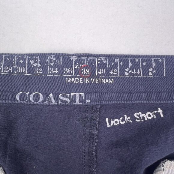 Coast Dock Shorts Men’s 38 Navy Blue Flat Front Chino Boating Fishing Nautical - Picture 8 of 15